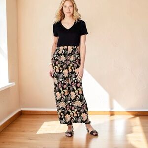 J. Jill Petite Floral Maxi Dress w/ Pockets | Small Petite